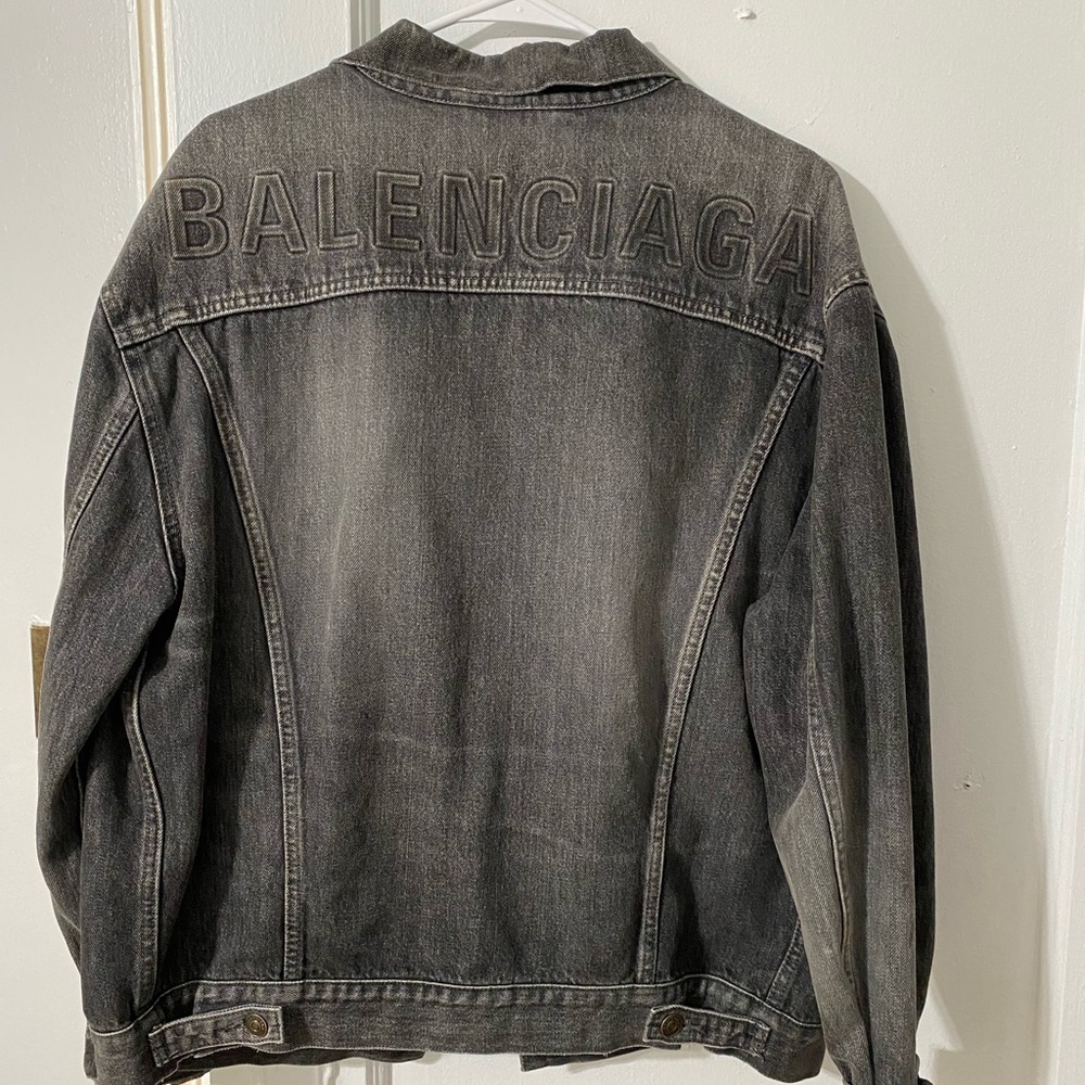 Balenciaga womens oversized black denim jacket size 36 US size 4